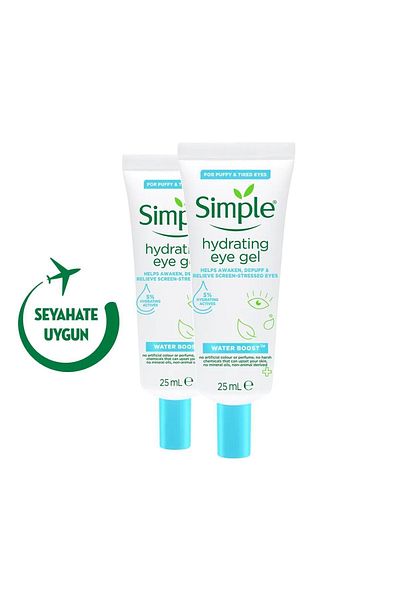 Simple Water Boost Moisturizing Eye Cream Vegan Effective on Tired and Skewer Eyes 25 ml