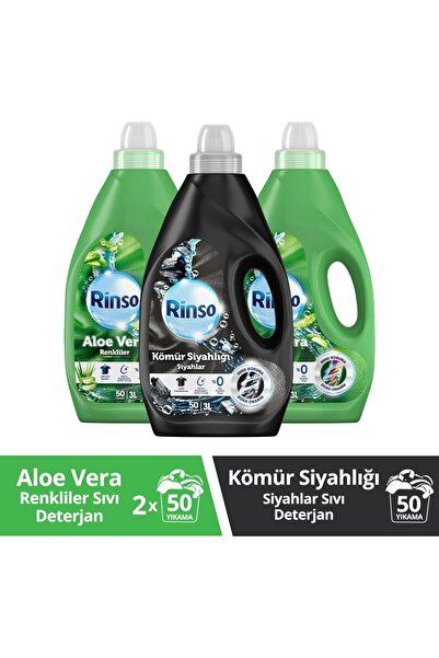 Rinso Sıvı Çamaşır Deterjanı Aloe 3 Lt X2 Kömür Siyahlığı3 Lt X1