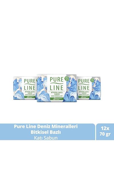 Pure Line Herbal Based Soap Sea Minerals with Natural Extracts 70 gr X12