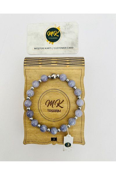 MK tasarım Real Purple Quartz (FLOOR SMALL STONES HEMATITE GEM) Bracelet Mk.020.020