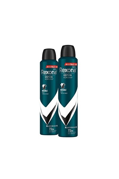 Rexona Men Erkek Sprey Deodorant Invisible Black & White 72 Saat Kesintisiz Üstün Koruma 200 Mlx2
