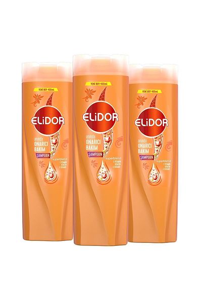 Elidor Superblend Hair Care Shampoo - Vitamin C and Keratin Ceramide Repair, 400 ml x3 Pieces