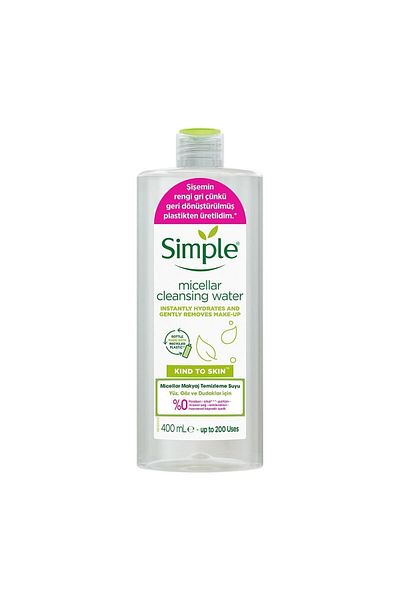 Simple Kind To Skin Micellar Make-up Cleansing Water for Face, Eyes and Lips 400 ml