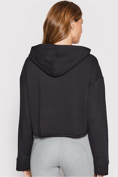 Nike Hanorac pentru femei Yoga Luxe Cropped Training Loose Cut Black Crop