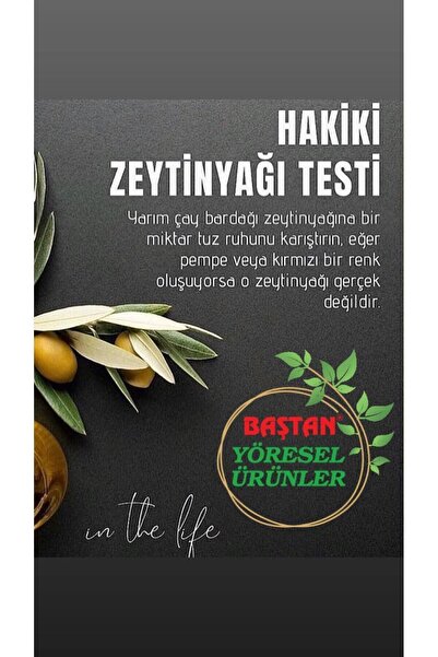 Baştan Yöresel Sızma Soğuk Sıkım 0.4 Asit Zeytinyağı 5 Litre (TANITIM AMAÇLI)