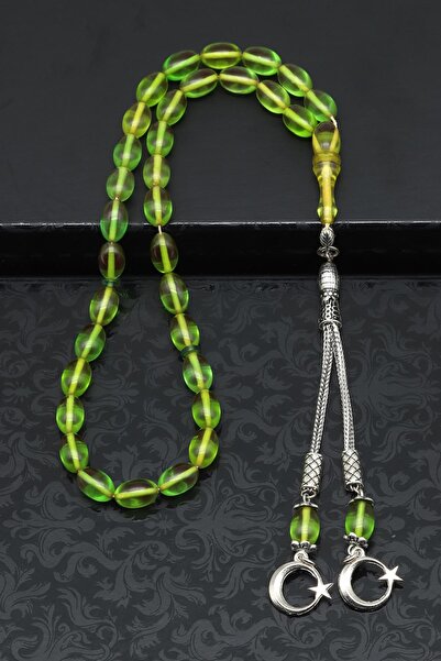 Alibaba Doğaltaş Mărgele de rugăciune cu tăietură de orz verde - 6x10mm