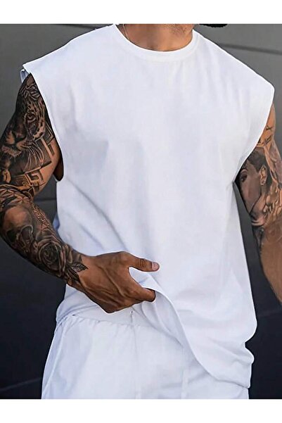 FAVORİST Ανδρικό αθλητικό μπλουζάκι Oversize - Μηδενικό μανίκι, άτυπα ρούχα