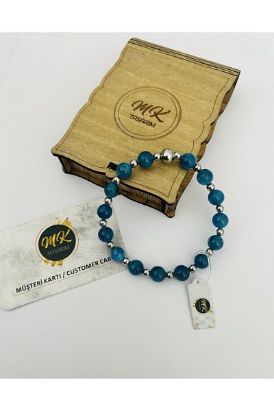 MK tasarım Real Apatite Stone Bracelet (FLOOR SMALL STONES BEAMS HEMATITE) Mk.020.008