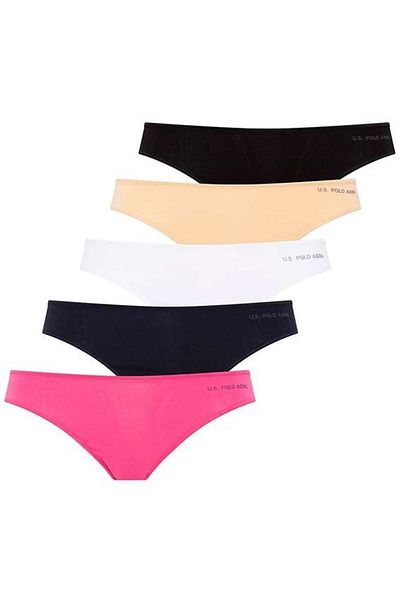 U.S. Polo Assn. Black and White Skin 5-Piece Women's String