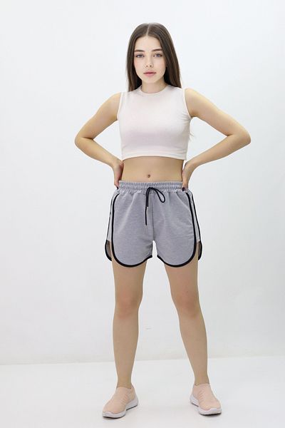 TAMPAP Pantaloni scurti de damă din bumbac pieptănat cu talie elastică Tampap