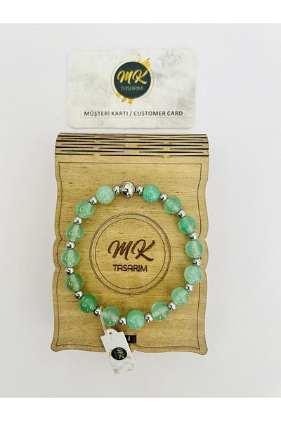 MK tasarım Real Aventurine Stone Bracelet (FLOUR SMALL STONES GET HEMATHITE) Mk.020.011