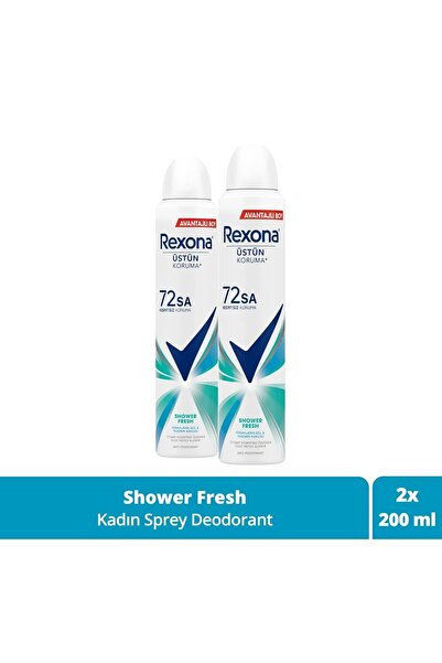 Rexona Kadın Sprey Deodorant Shower Fresh 72 Saat Kesintisiz Üstün Koruma 200 Mlx2