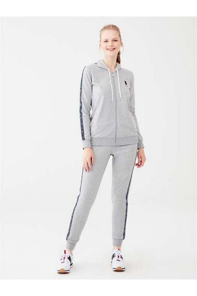 U.S. Polo Assn. Γυναικείο Σετ Πιτζάμα με Κουκούλα με Φερμουάρ