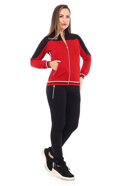 WND SPORT Embroidered Zippered Comfortable Form 2-Piece Wnd Women's Tracksuit Set