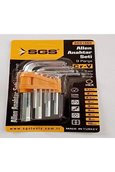 SGS Allen Key Set 9 Pieces Sgs Cr-v Alloy