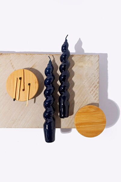 Gizemli Home 2 Li Italyan Burgulu Siyah Şamdan Mumu