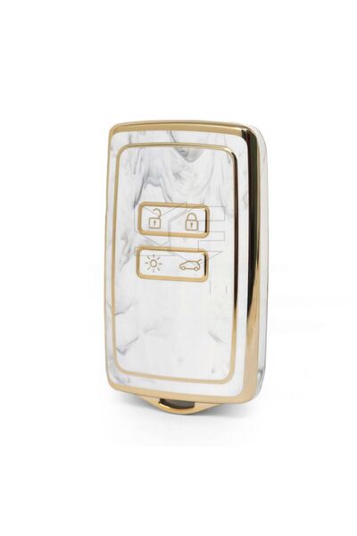 GMA KEYS Lux pentru Renault Clio E-Tech Austral Megane E-Tech Megane 4 Clio 5 Husă pentru chei Nano cu model de marmură