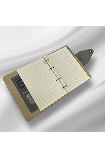 Kerem ofis Infinity Model Organizer Thermo Leather - Luxury Undated Timeless Notebook with Card Holder Compartment Mechanism