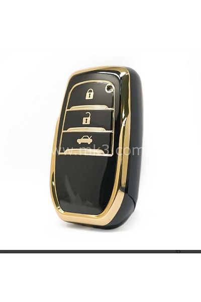 GMA KEYS Luxury Toyota Corolla Streamer X Pack 3 Button Nano Key Case Black Gold Gold Color 1.Ci Quality