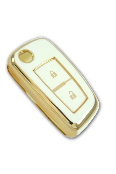 GMA KEYS Lux Nissan Qashqai, Juke, Micra Switchback 2 butoane Nano Carcasa cheii Aur alb Culoare 1. Calitate