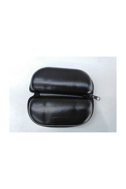 Ege Optik Unisex Μαύρο δερμάτινο κουτί γυαλιών με φερμουάρ