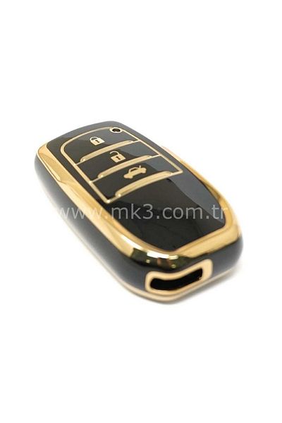GMA KEYS Luxury Toyota Corolla Streamer X Pack 3 Button Nano Key Case Black Gold Gold Color 1.Ci Quality