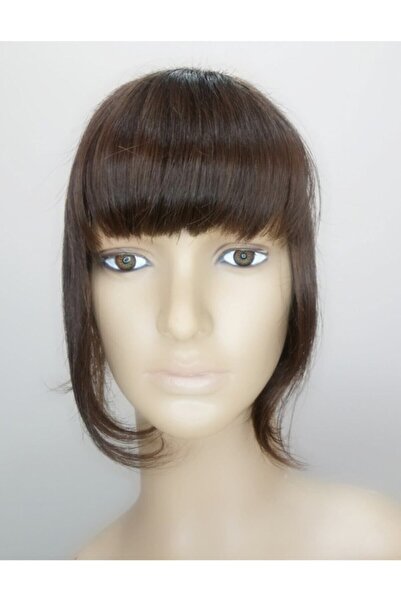 İsmet peruk Kadın Kahve Rengi Tepelikli Gerçek Saç Kahkul