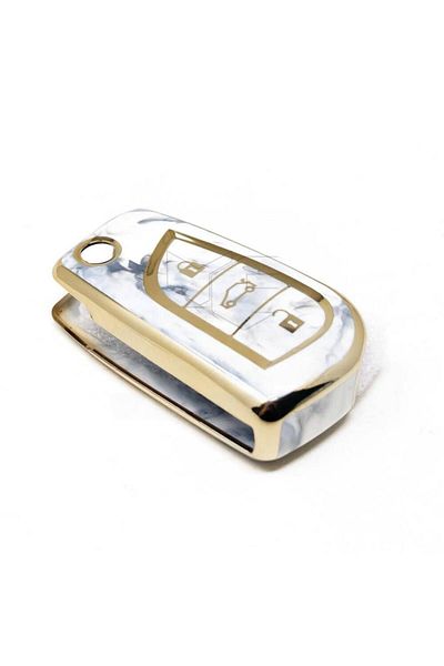 GMA KEYS Toyota Corolla Auris Yaris Verso Avensis Aygo Hilux Nano Key Protection Case Marble Patterned