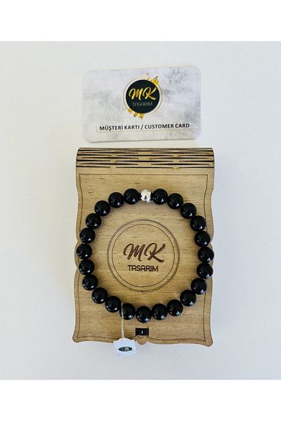 MK tasarım REAL OBSIDIAN STONE BRACELET MK.009.029