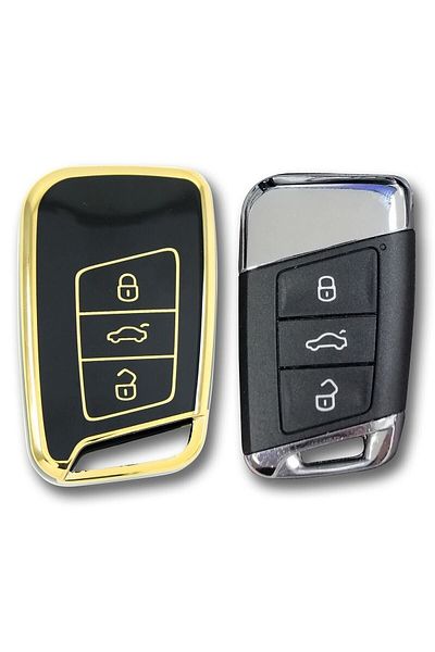 GMA KEYS Volkswagen Arteon Smart Negru Carcasă pentru Cheia Oto Control Negru Aur Culoare