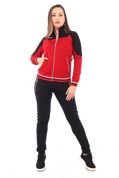 WND SPORT Embroidered Zippered Comfortable Form 2-Piece Wnd Women's Tracksuit Set