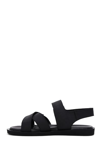 Derimod Men's Black Nubuck Sandals - 23sfd6261v3
