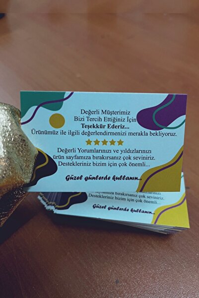 Örün Matbaa Teşekkür Kartı Thank You Card 100 Adet/pcs 8x5 Cm
