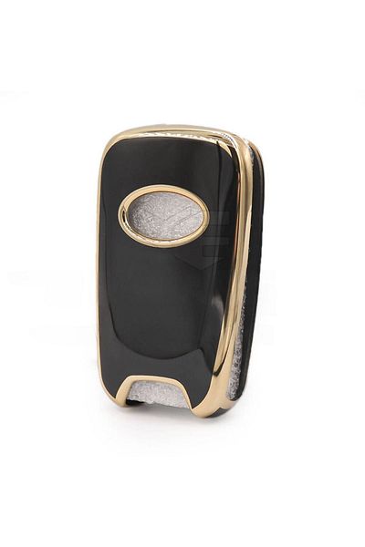 GMA KEYS Luxury Hyundai I10 I20 I30 Ix25 Ix35 Switchblade 3 Button Nano Key Case Black Gold Gold Color