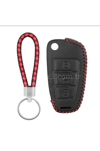 GMA KEYS For Audi A1 A3 A4 A5a 6a A7 Q3 Q5 Q7 3 Button Switchblade Leather Key Case 1.Ci Quality