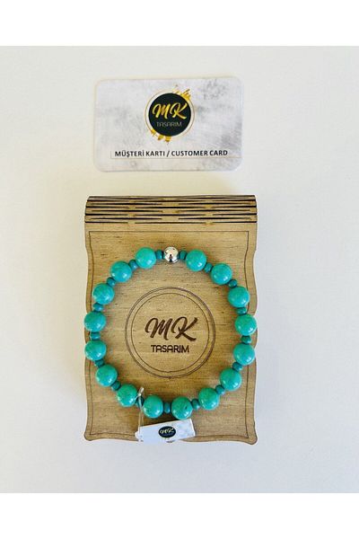 MK tasarım REAL TURQUOISE STONE BRACELET MK.020.006
