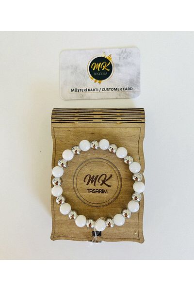 MK tasarım REAL MOONSTONE BRACELET| IN SPECIAL BOX| CUSTOMER WITH CARD MK.022.003