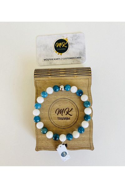 MK tasarım Real Moonstone Apatite Stone Bracelet Mk.021.004