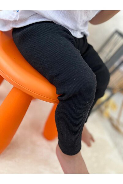 BAHNUR Black Baby Terry Ribbed Leggings Bottom