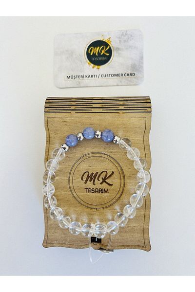 MK tasarım Real Crystal Quartz - Purple Quartz Stone Bracelet MK.003.024