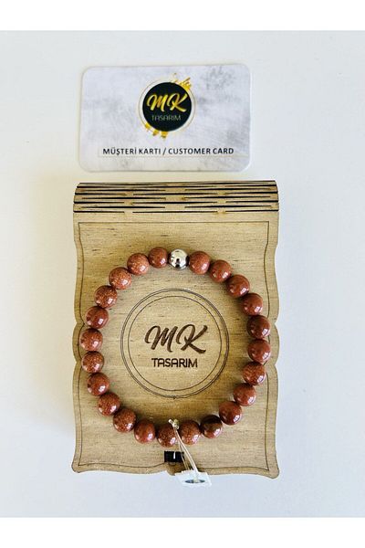 MK tasarım REAL BROWN STAR STONE BRACELET| IN SPECIAL BOX| CUSTOMER WITH CARD MK.009.025