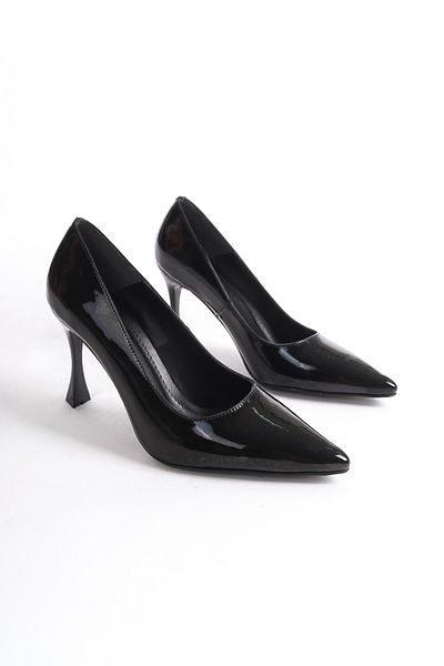 NITU Shoes Stiletto din piele neagră cu toc înalt