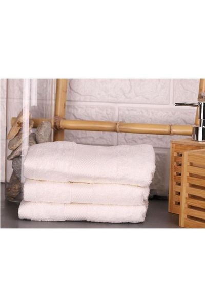 Atbyhome 3-Piece Microcotton Hand Towel Ecru 30x50cm