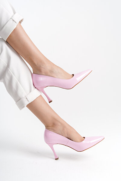 NITU Shoes Pembe Rugan Yüksek Topuklu Stiletto