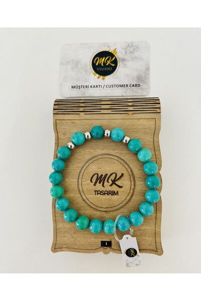 Customer Card in Real Turquoise Stone Bracelet Special Box mk.200.4
