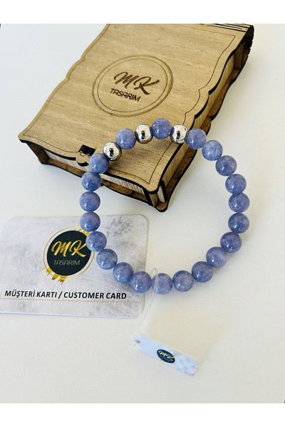 MK tasarım REAL PURPLE QUARTZ STONE BRACELET| IN SPECIAL BOX| CUSTOMER WITH CARD MK.013.004