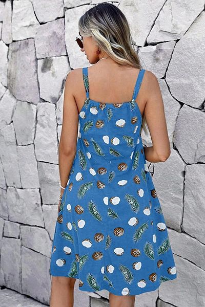 Avones Rochie de damă cu modele turcoaz și nucă de cocos