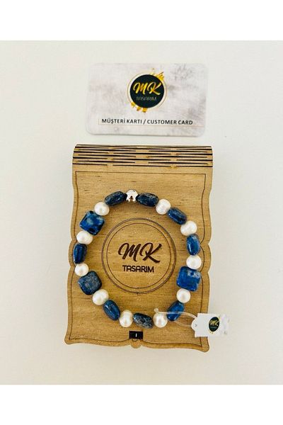 MK tasarım Real Labrodorite - Turquoise Bracelet|| Mktasarim in Special Box| Mktasarım Custom Customer Card