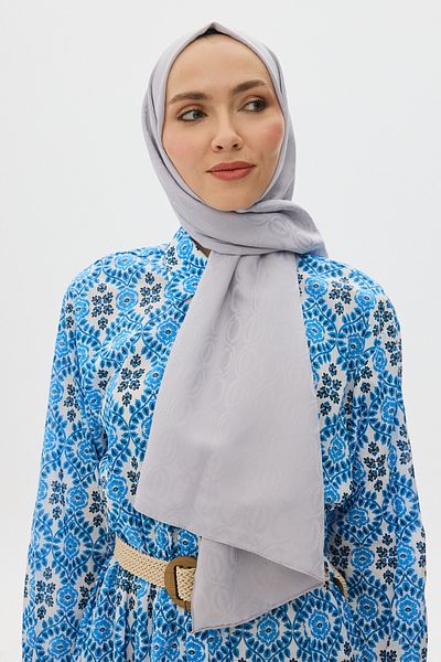 Mira İpek Shiny Jacquard Patterned Becca Shawl
