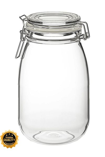 TAGESAN 1.8 Lt Korken - Glass Locked, Airtight, Dry Food Storage Jar